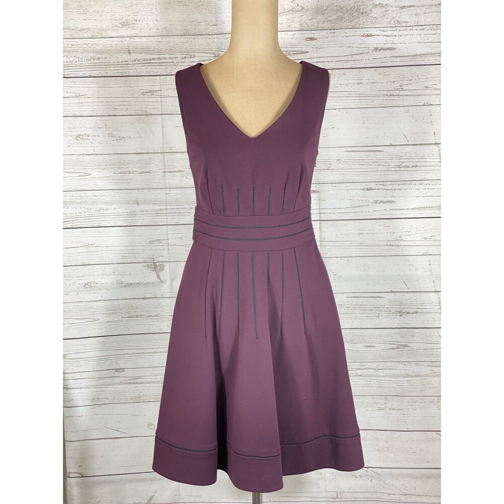 Diane Von Furstenberg Georgette Ponte Purple Dress Women’s Size 4 DVF